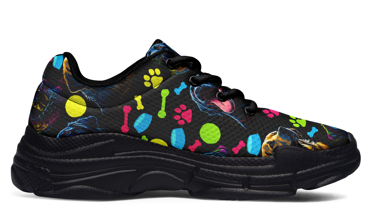 Neon Dogs Chunky Sneakers - Offbeat Sweetie