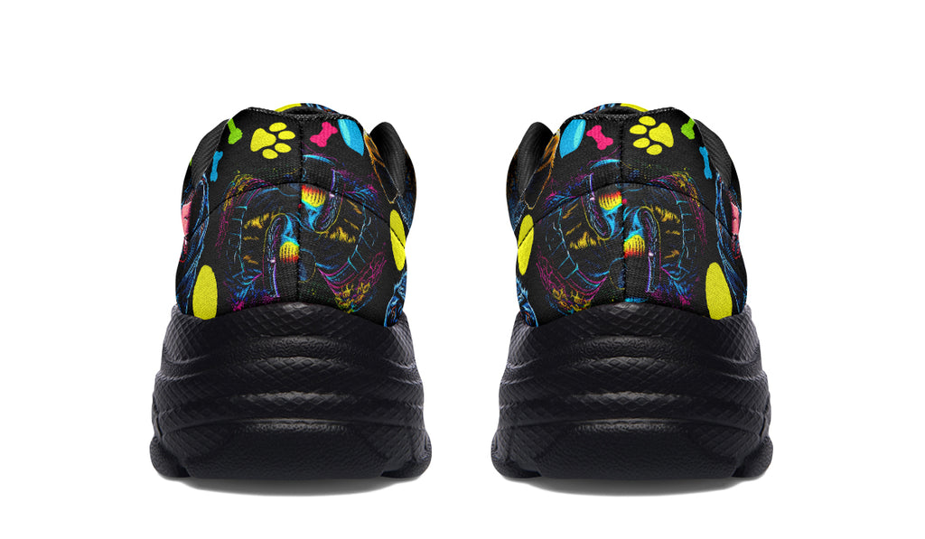 Neon Dogs Chunky Sneakers - Offbeat Sweetie