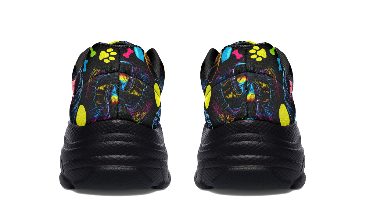 Neon Dogs Chunky Sneakers - Offbeat Sweetie