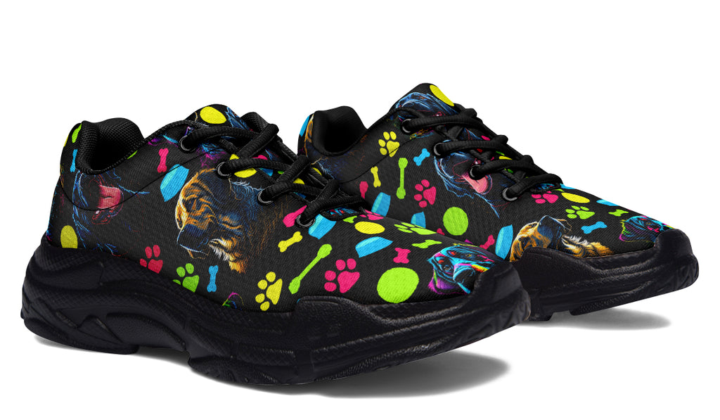 Neon Dogs Chunky Sneakers - Offbeat Sweetie