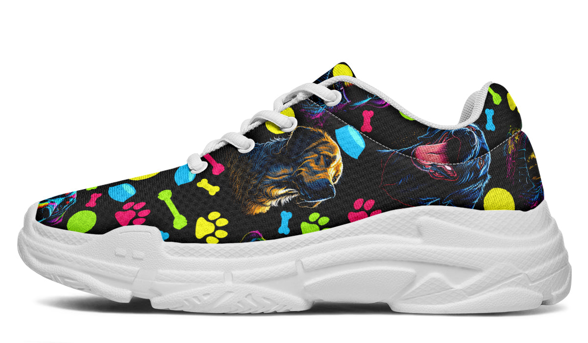 Neon Dogs Chunky Sneakers - Offbeat Sweetie