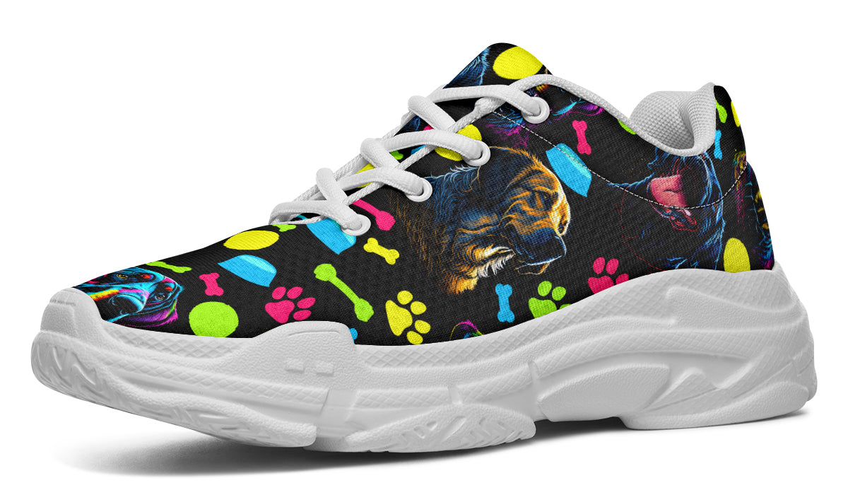 Neon Dogs Chunky Sneakers - Offbeat Sweetie