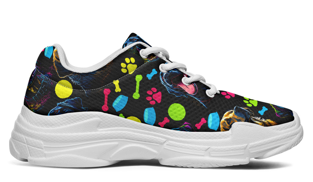 Neon Dogs Chunky Sneakers - Offbeat Sweetie