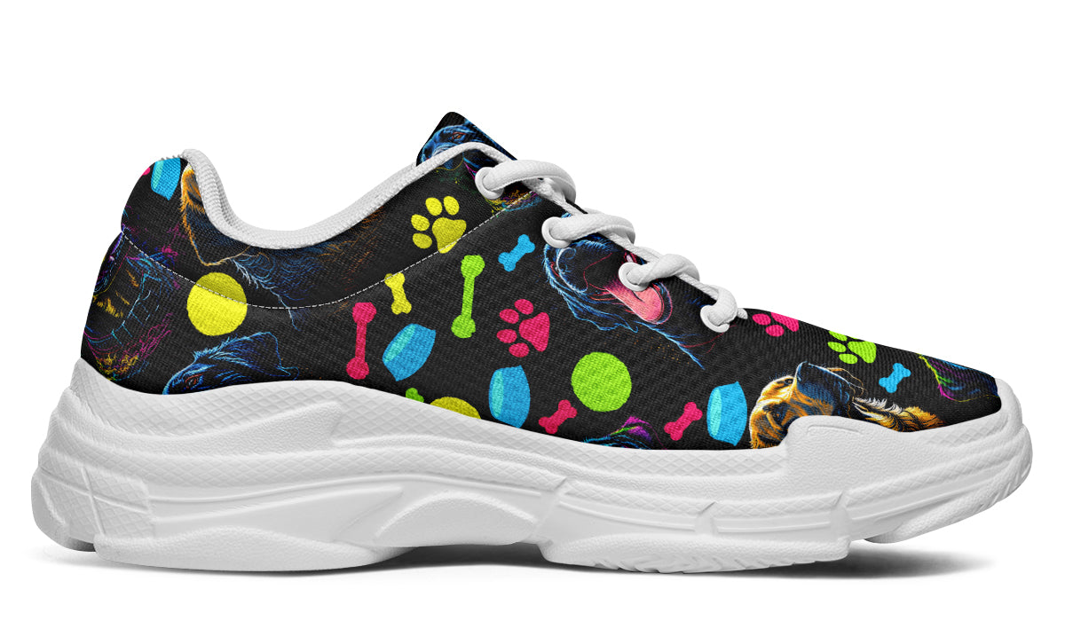 Neon Dogs Chunky Sneakers - Offbeat Sweetie