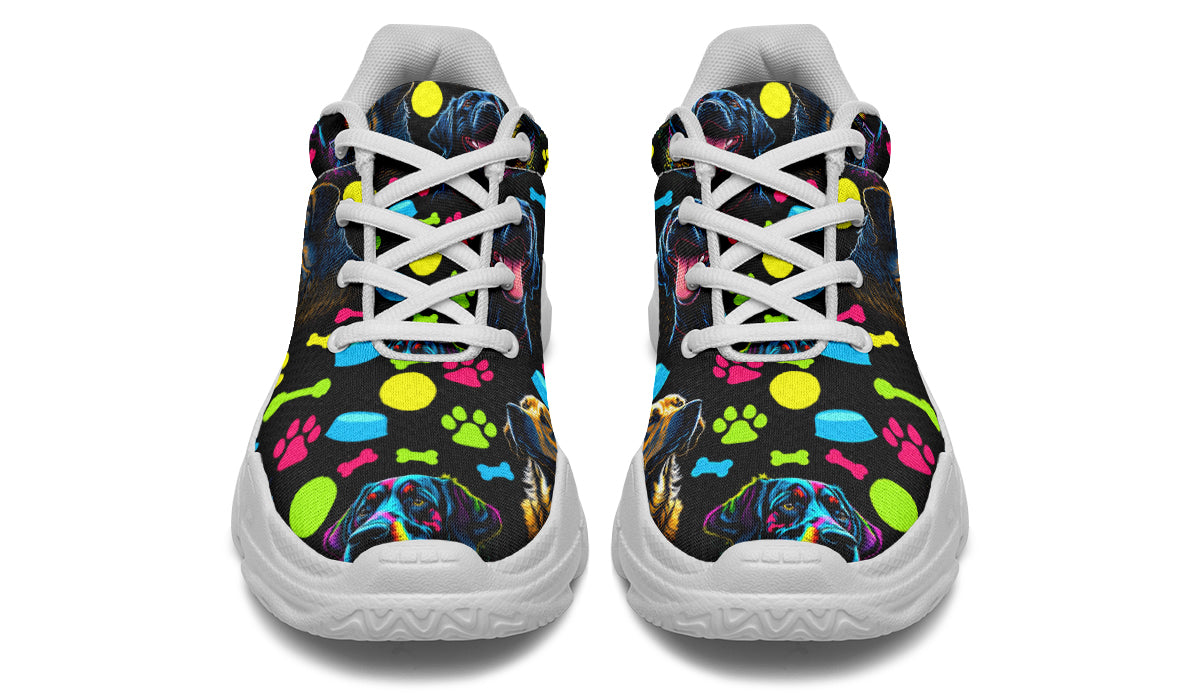 Neon Dogs Chunky Sneakers - Offbeat Sweetie