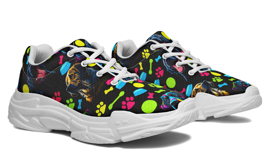 Neon Dogs Chunky Sneakers - Offbeat Sweetie