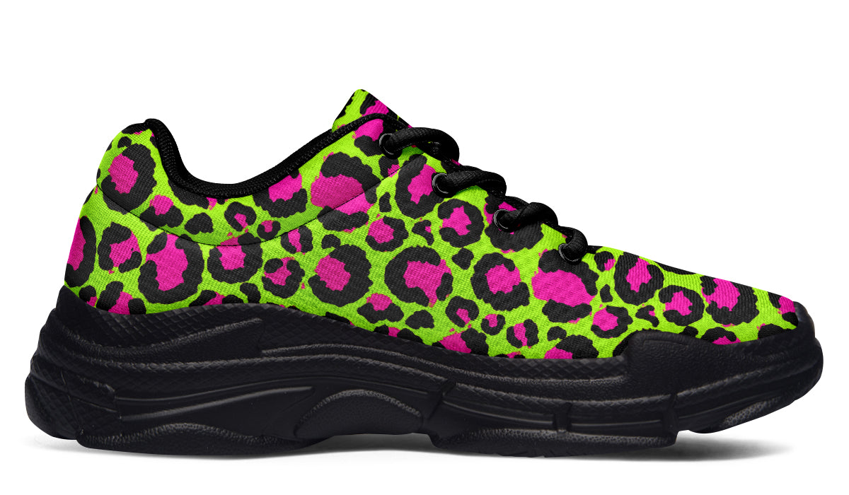 Neon Leopard Chunky Sneakers - Offbeat Sweetie