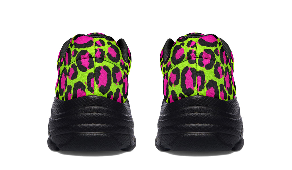 Neon Leopard Chunky Sneakers - Offbeat Sweetie