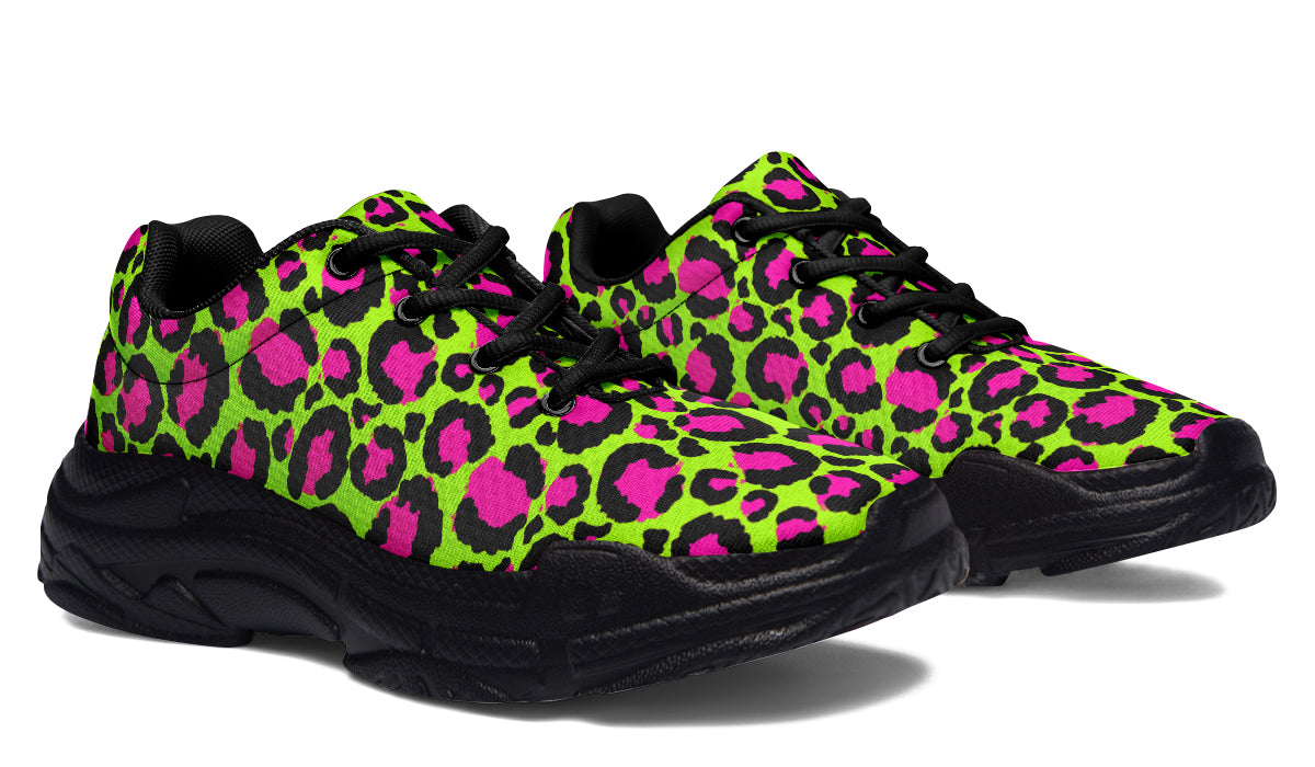 Neon Leopard Chunky Sneakers - Offbeat Sweetie