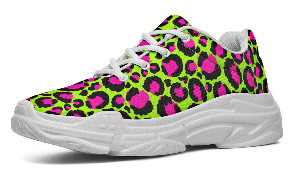Neon Leopard Chunky Sneakers - Offbeat Sweetie