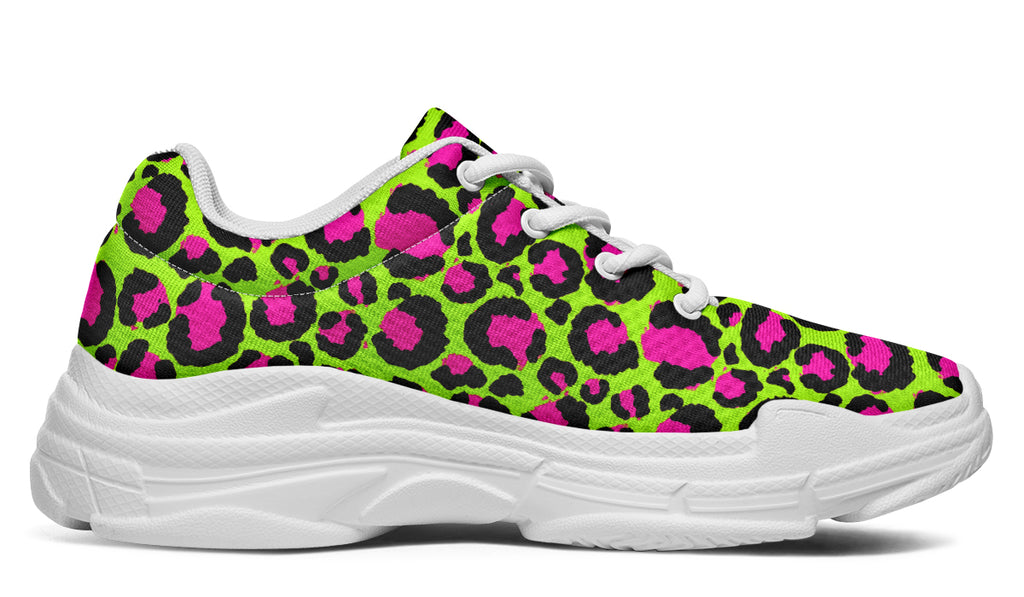 Neon Leopard Chunky Sneakers - Offbeat Sweetie