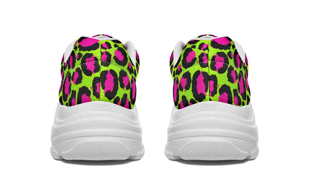 Neon Leopard Chunky Sneakers - Offbeat Sweetie