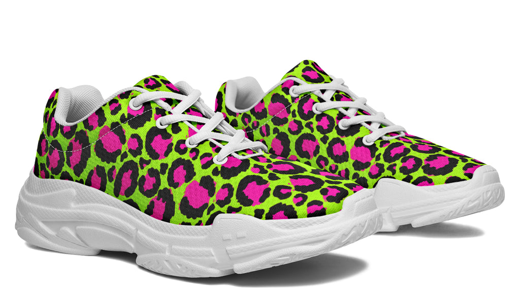 Neon Leopard Chunky Sneakers - Offbeat Sweetie