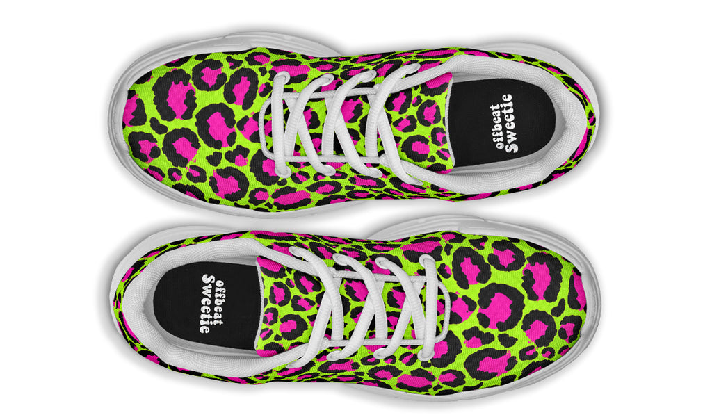Neon Leopard Chunky Sneakers - Offbeat Sweetie