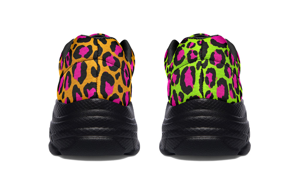 Neon Leopard x Neon Safari Mismatch Chunky Sneakers