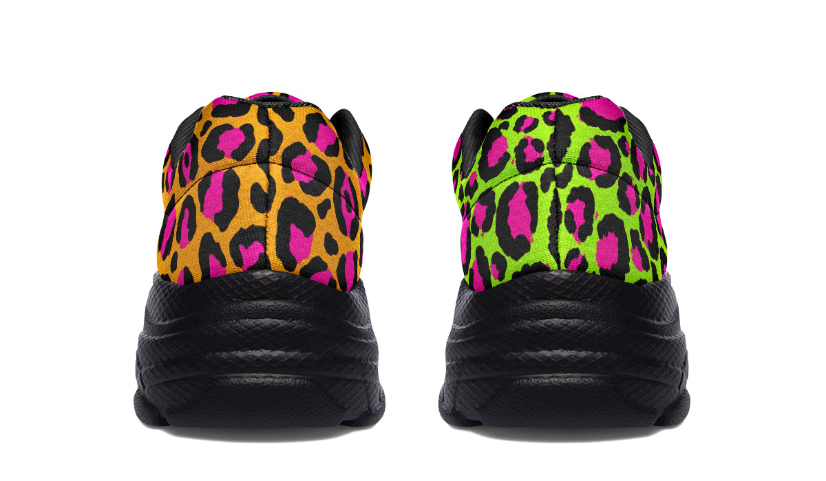 Neon Leopard x Neon Safari Mismatch Chunky Sneakers