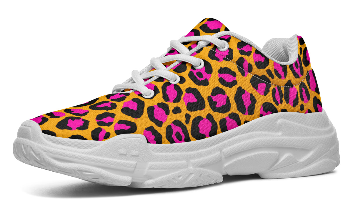 Neon Leopard x Neon Safari Mismatch Chunky Sneakers
