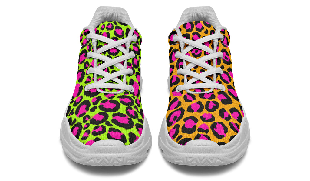 Neon Leopard x Neon Safari Mismatch Chunky Sneakers