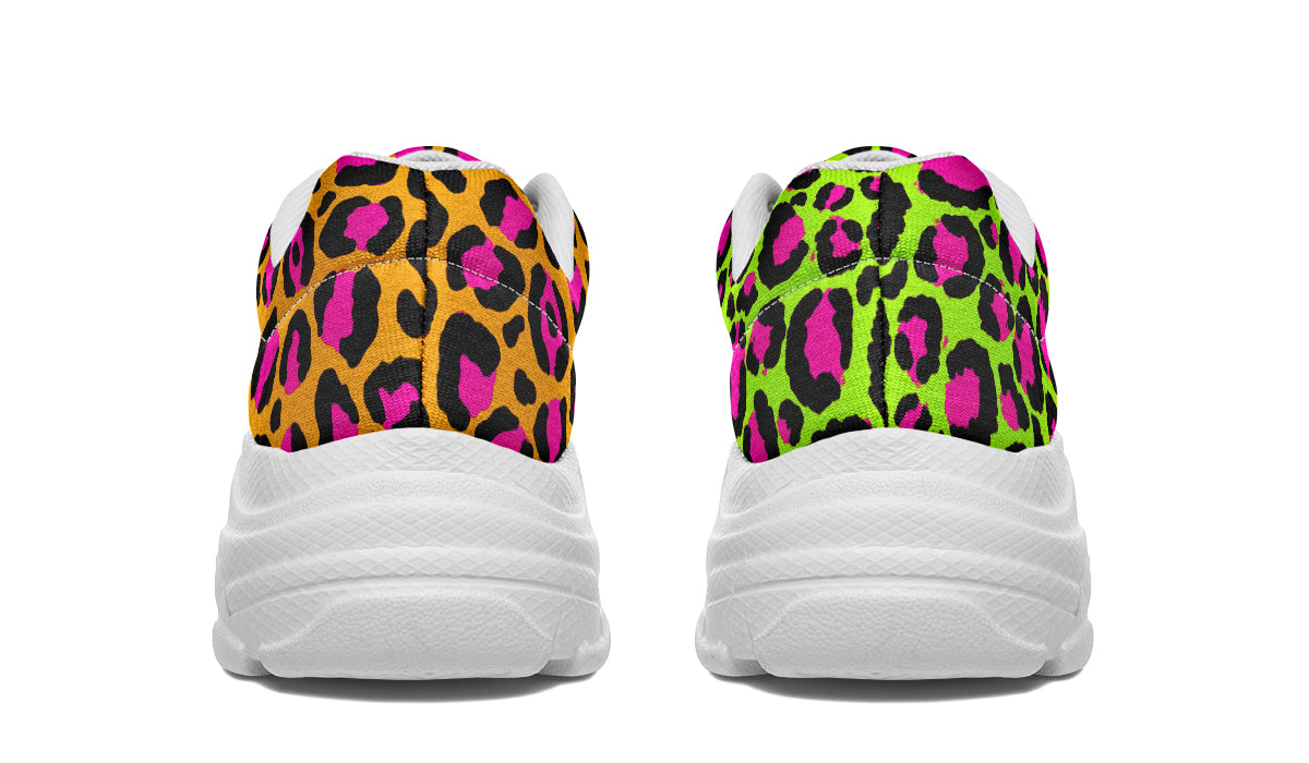 Neon Leopard x Neon Safari Mismatch Chunky Sneakers