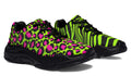 Neon Leopard x Neon Zebra Green Mismatch Chunky Sneakers