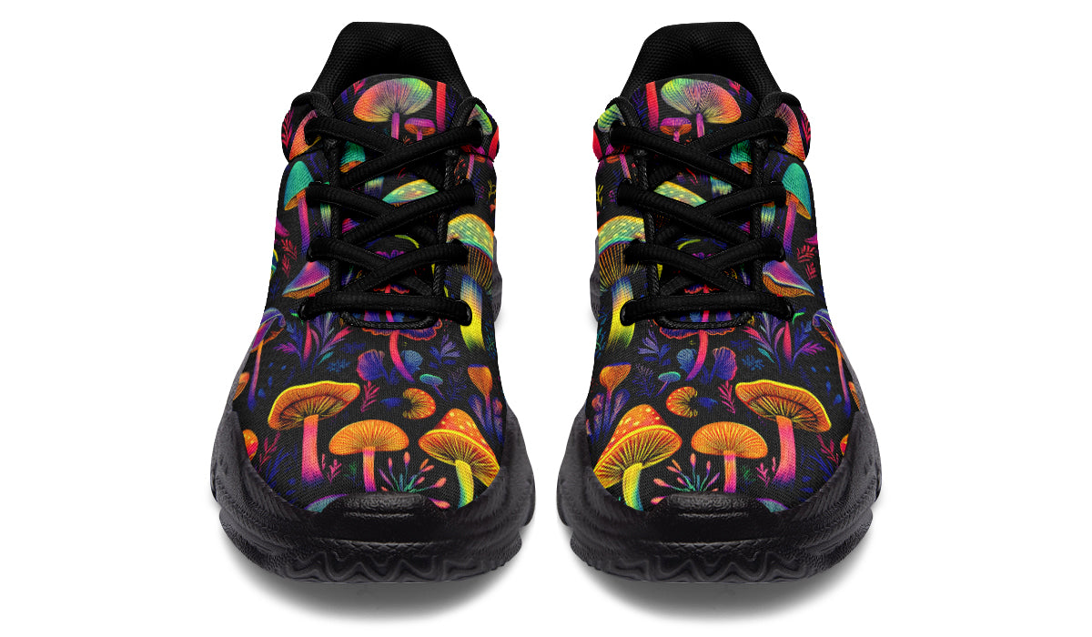 Neon Mushrooms Chunky Sneakers - Offbeat Sweetie