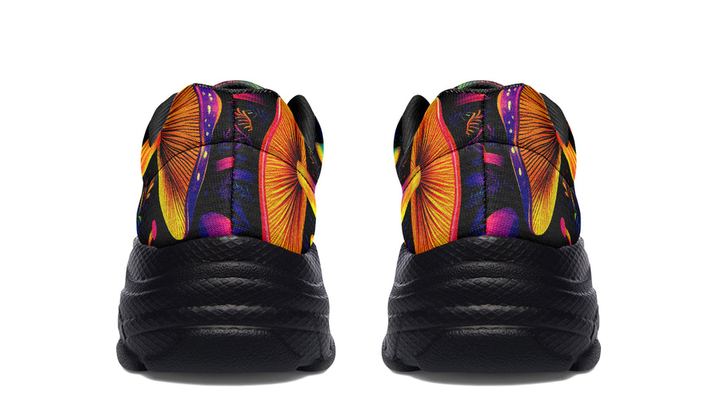 Neon Mushrooms Chunky Sneakers - Offbeat Sweetie