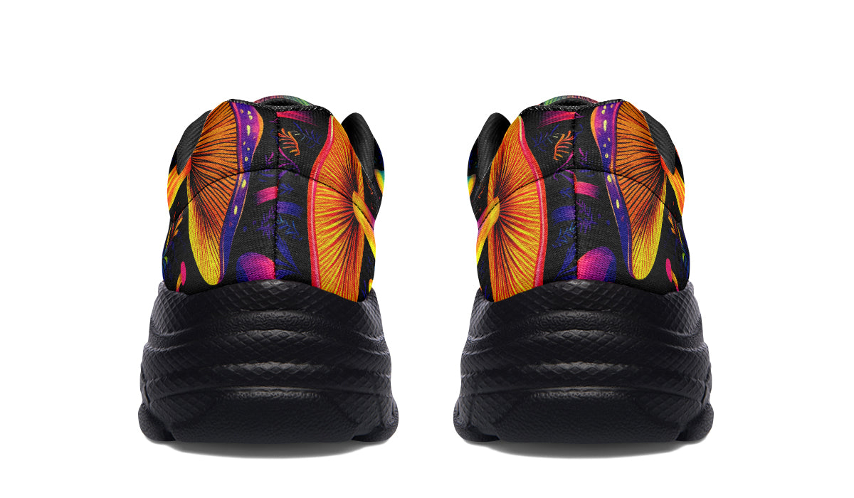 Neon Mushrooms Chunky Sneakers - Offbeat Sweetie