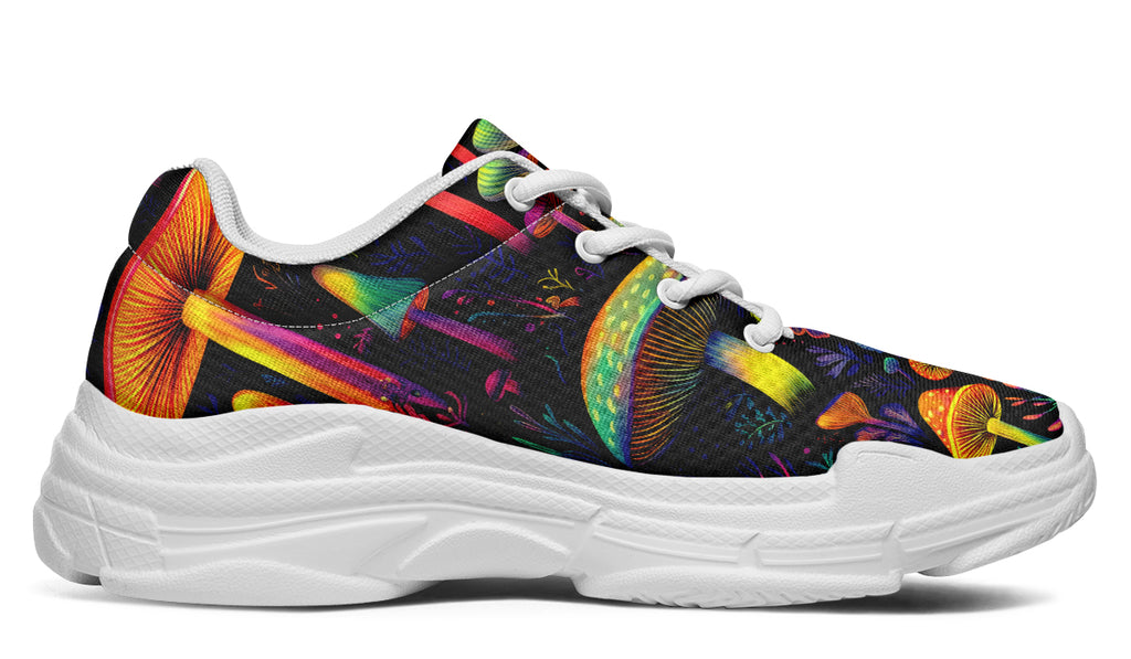 Neon Mushrooms Chunky Sneakers - Offbeat Sweetie