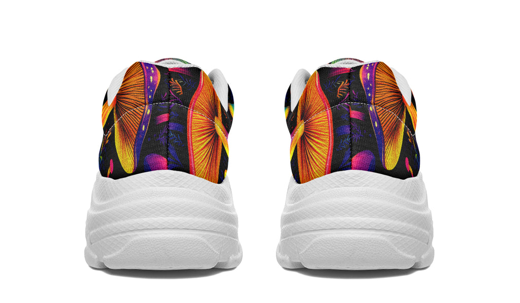 Neon Mushrooms Chunky Sneakers - Offbeat Sweetie