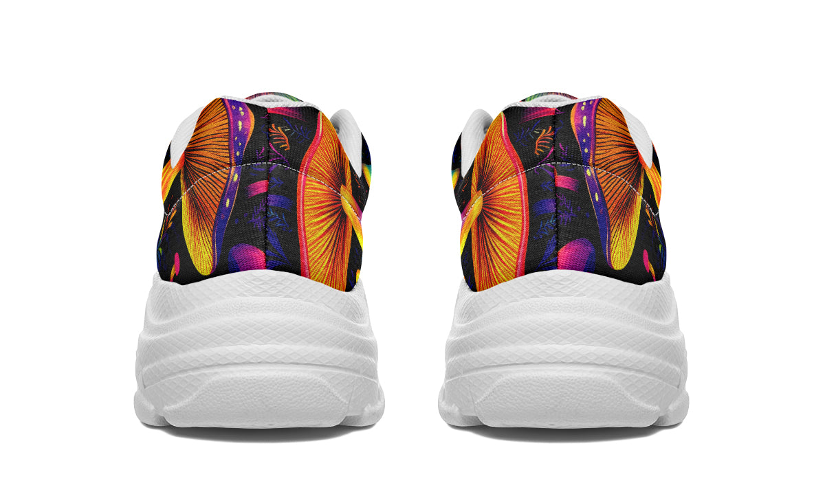 Neon Mushrooms Chunky Sneakers - Offbeat Sweetie
