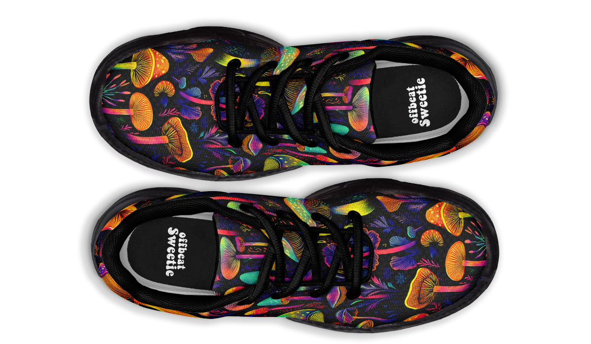 Neon Mushrooms Chunky Sneakers - Offbeat Sweetie