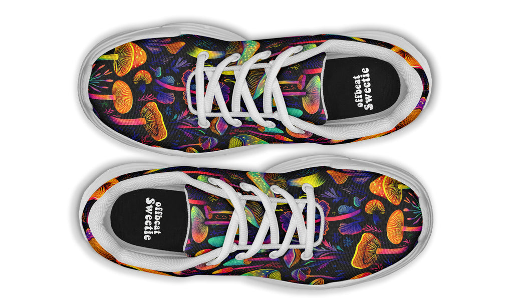 Neon Mushrooms Chunky Sneakers - Offbeat Sweetie