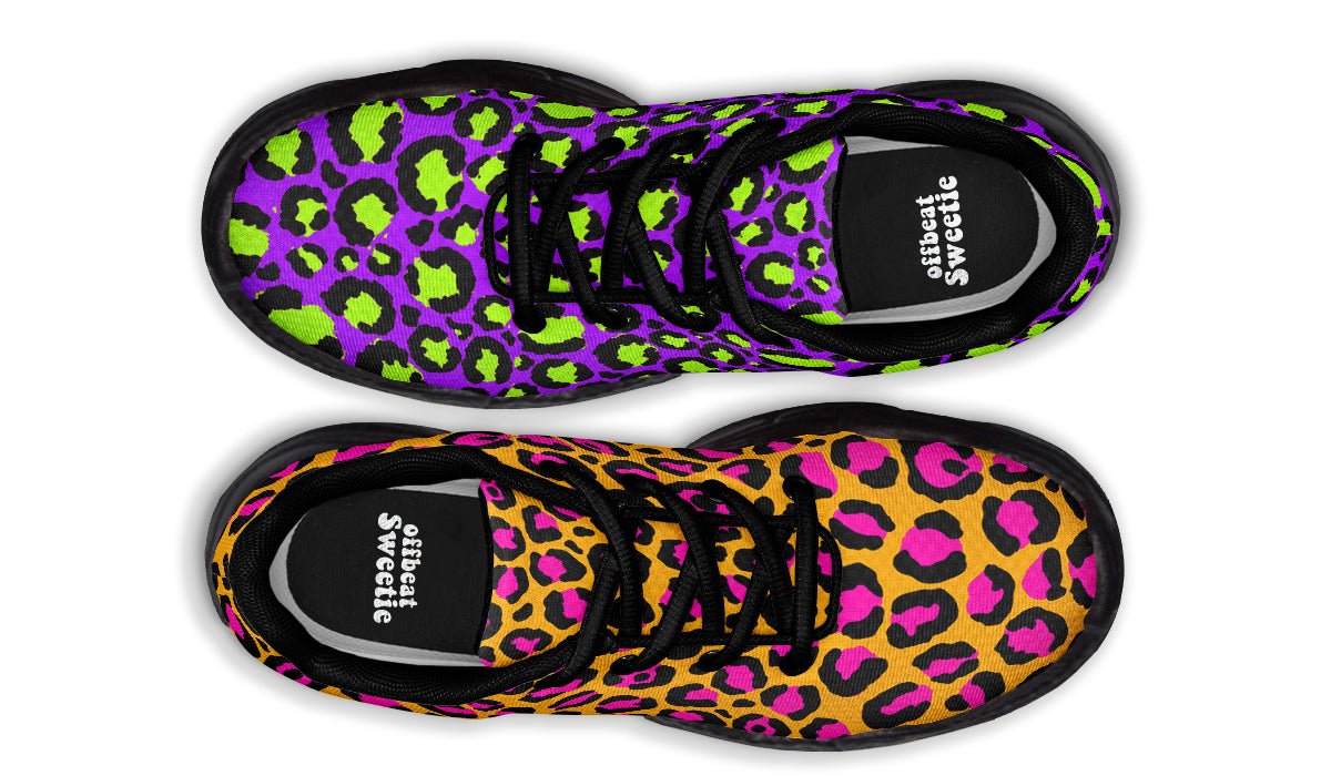Neon Safari x Zombie Leopard Mismatch Chunky Sneakers