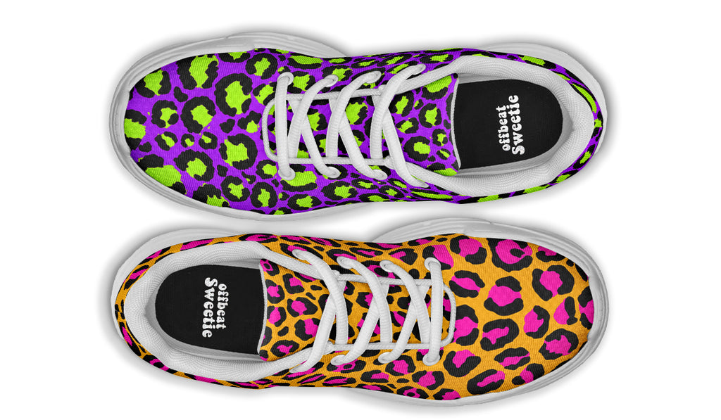 Neon Safari x Zombie Leopard Mismatch Chunky Sneakers