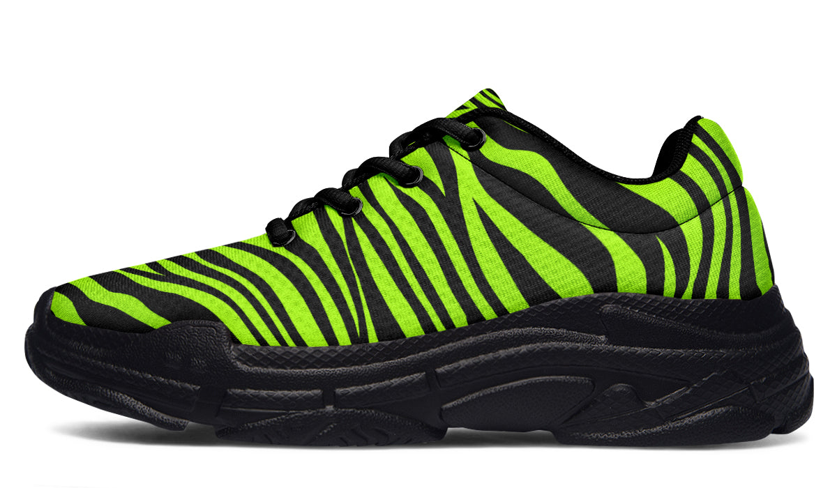 Neon Zebra Chunky Sneakers - Offbeat Sweetie