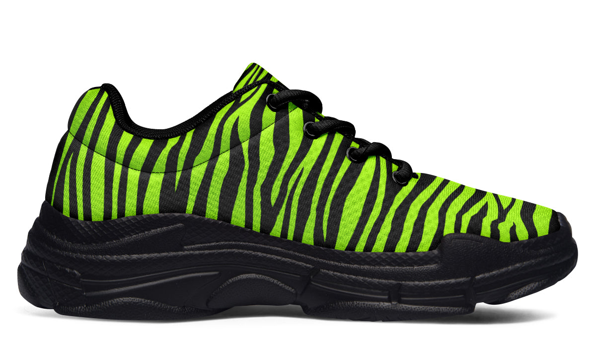 Neon Zebra Chunky Sneakers - Offbeat Sweetie