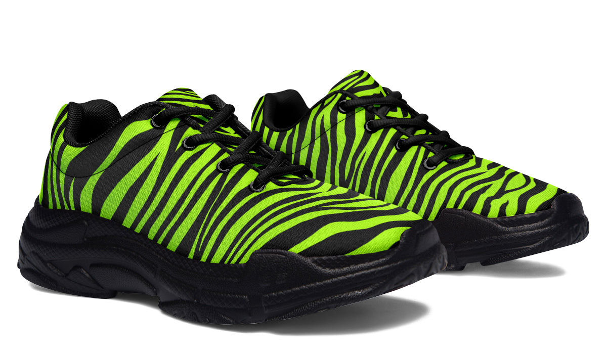 Neon Zebra Chunky Sneakers - Offbeat Sweetie