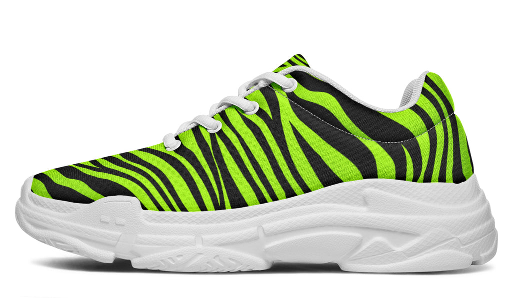 Neon Zebra Chunky Sneakers - Offbeat Sweetie