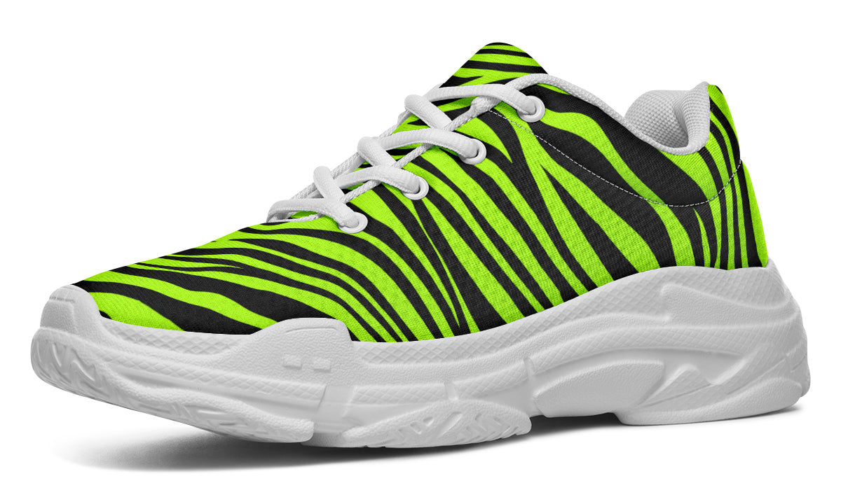 Neon Zebra Chunky Sneakers - Offbeat Sweetie