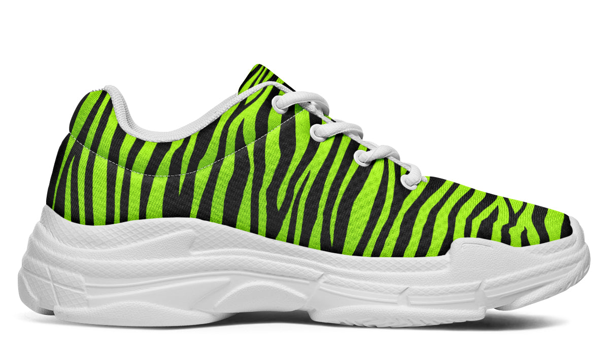 Neon Zebra Chunky Sneakers - Offbeat Sweetie