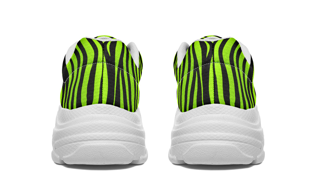 Neon Zebra Chunky Sneakers - Offbeat Sweetie