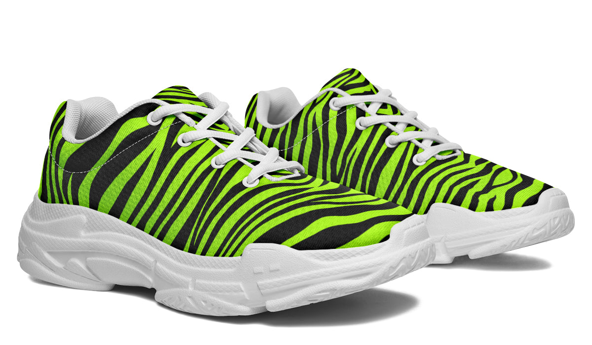Neon Zebra Chunky Sneakers - Offbeat Sweetie