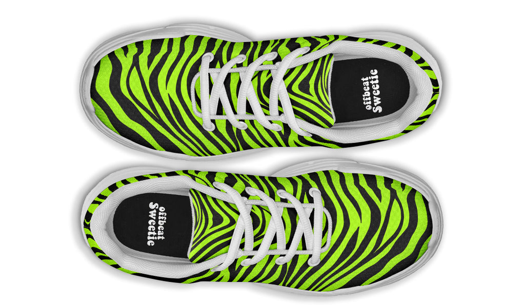 Neon Zebra Chunky Sneakers - Offbeat Sweetie