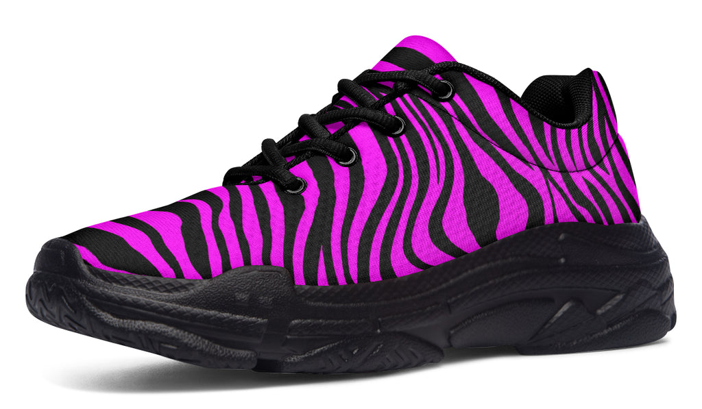 Neon Zebra Fuchsia Chunky Sneakers