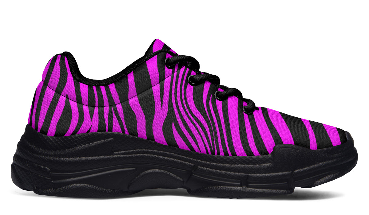 Neon Zebra Fuchsia Chunky Sneakers