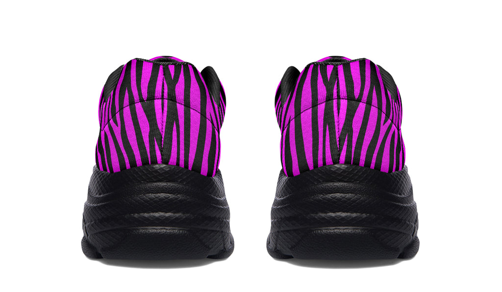 Neon Zebra Fuchsia Chunky Sneakers