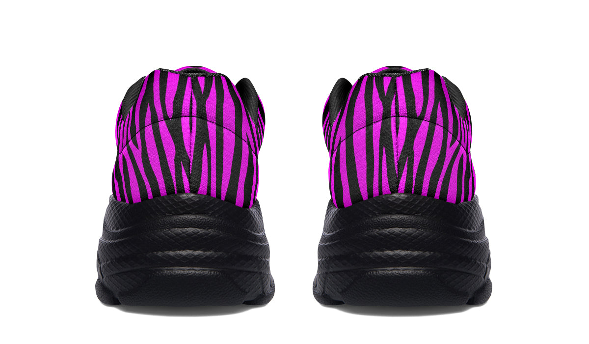 Neon Zebra Fuchsia Chunky Sneakers