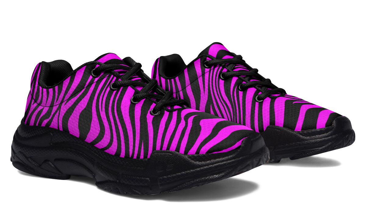 Neon Zebra Fuchsia Chunky Sneakers