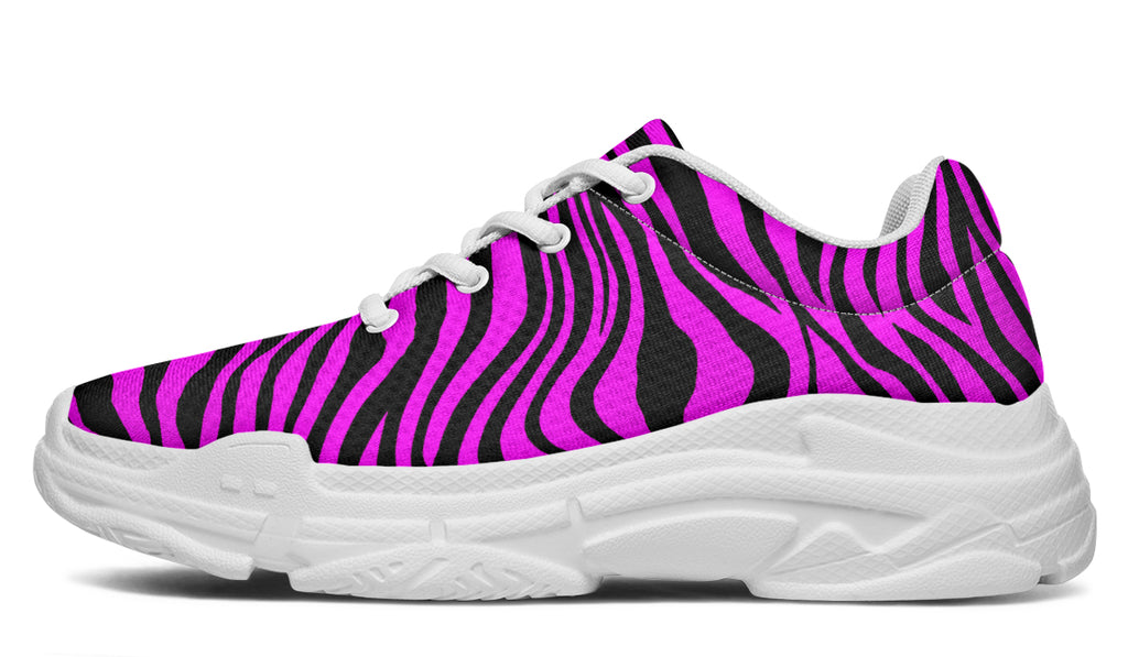 Neon Zebra Fuchsia Chunky Sneakers