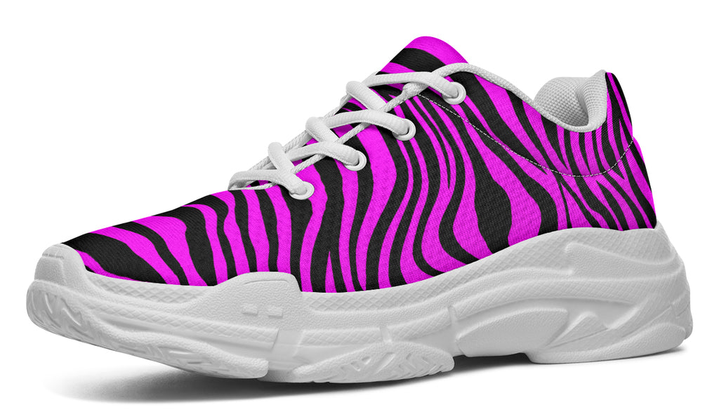 Neon Zebra Fuchsia Chunky Sneakers